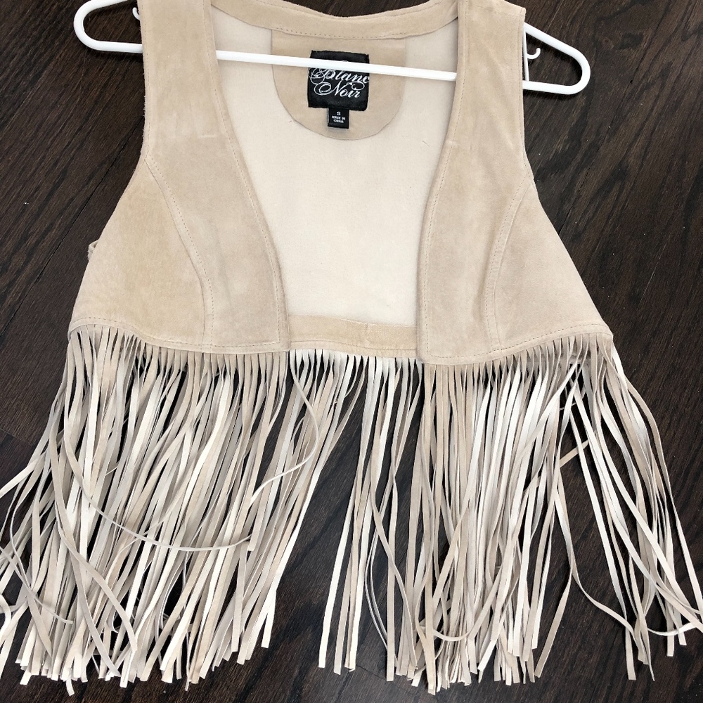 Suede fringe vest